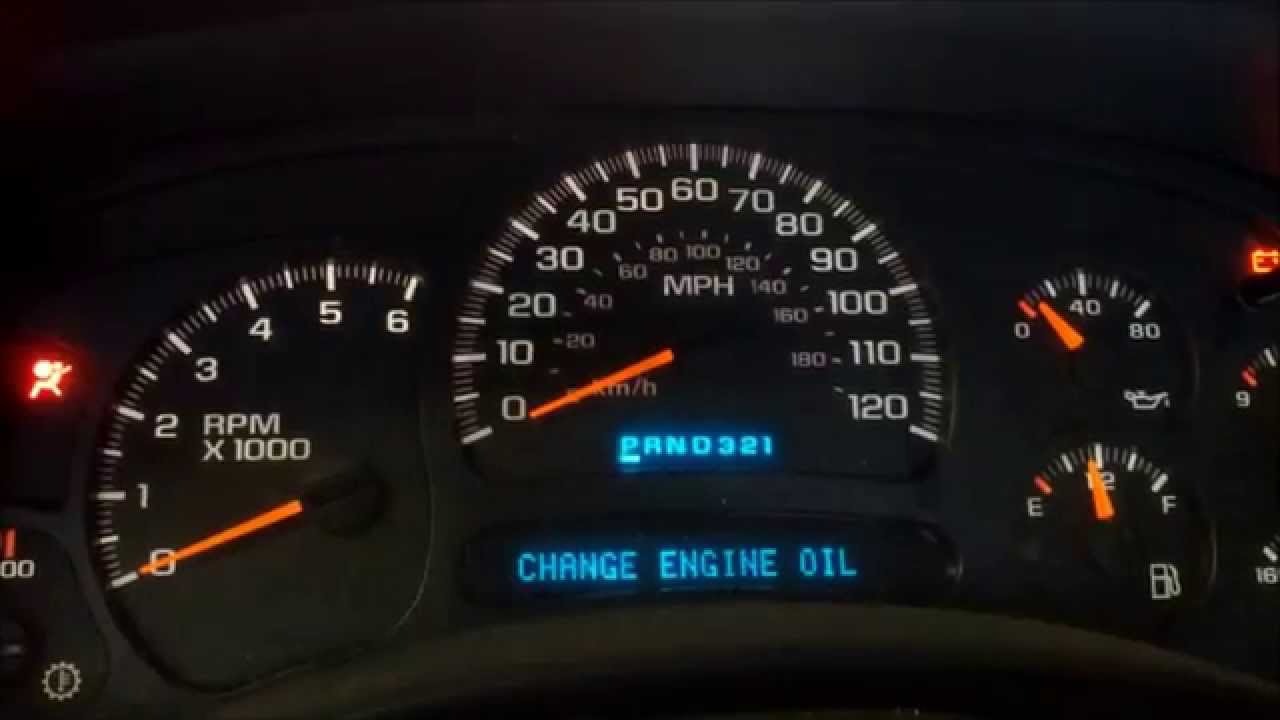 reset change oil light - MODELS OF CHEVROLET AND GMC WITHOUT A VIC