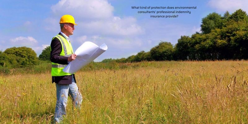 What kind of protection does environmental consultants' professional indemnity insurance provide?